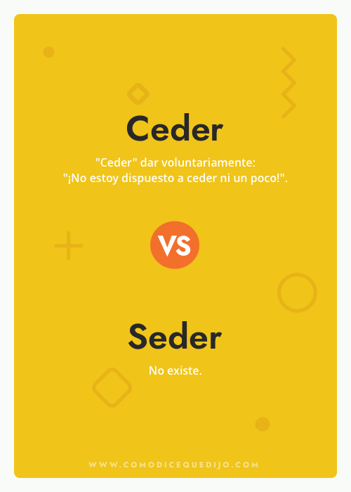 Ceder o Seder - ¿Cómo se escribe?