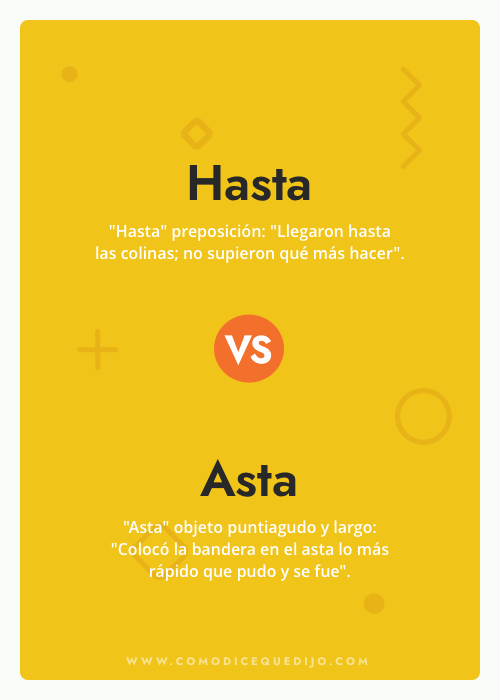 Hasta o Asta - ¿Cómo se escribe?