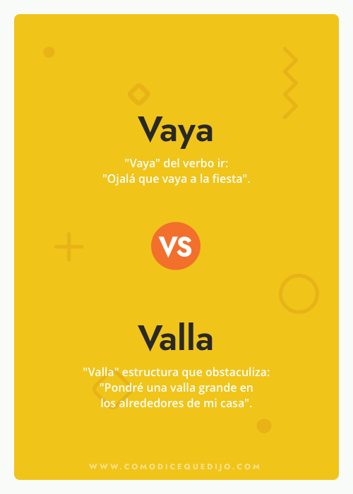 Vaya o Valla - ¿Cómo se escribe?