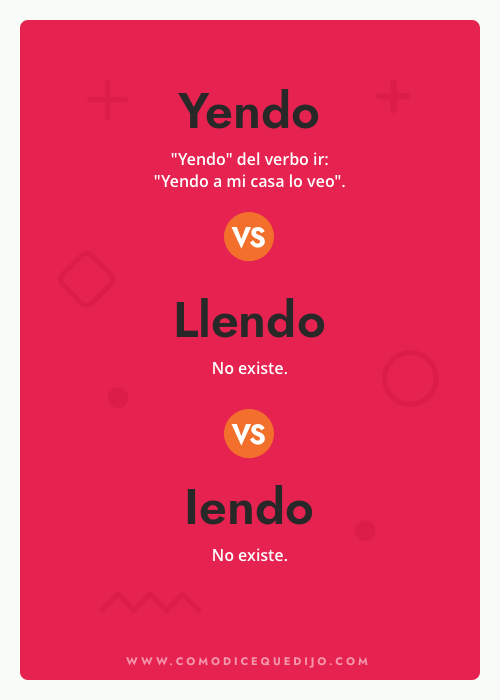 Yendo, Llendo o Iendo - ¿Cómo se escribe?