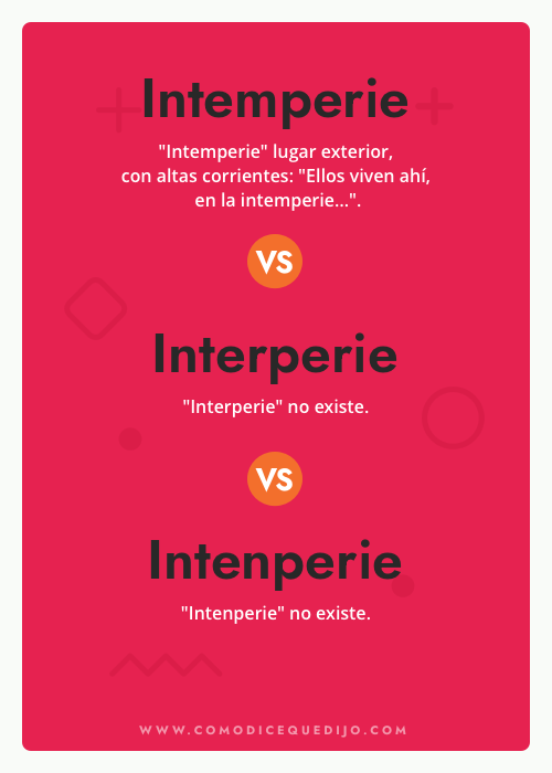 Intemperie, Interperie o Intenperie - Cómo se escribe