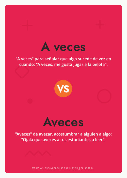 A veces o Aveces - Cómo se escribe