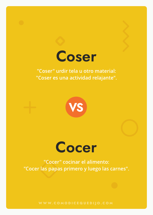 Coser o Cocer - Cómo se escribe