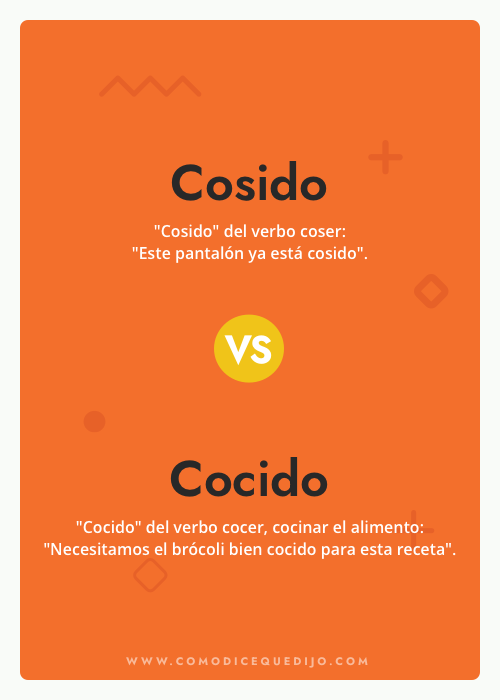 Cosido o Cocido - Cómo se escribe