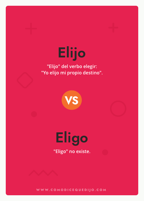 Elijo o Eligo - Cómo se escribe