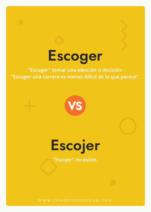 Escoger o Escojer - Cómo se escribe