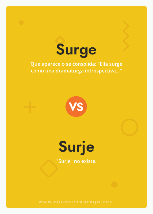 Surge o Surje - ¿Cómo se escribe?