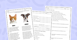 Gatos y Perros: Comprensión lectora con comparación de animales