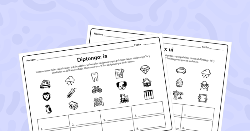 Identifica Diptongos: Actividades con Imágenes