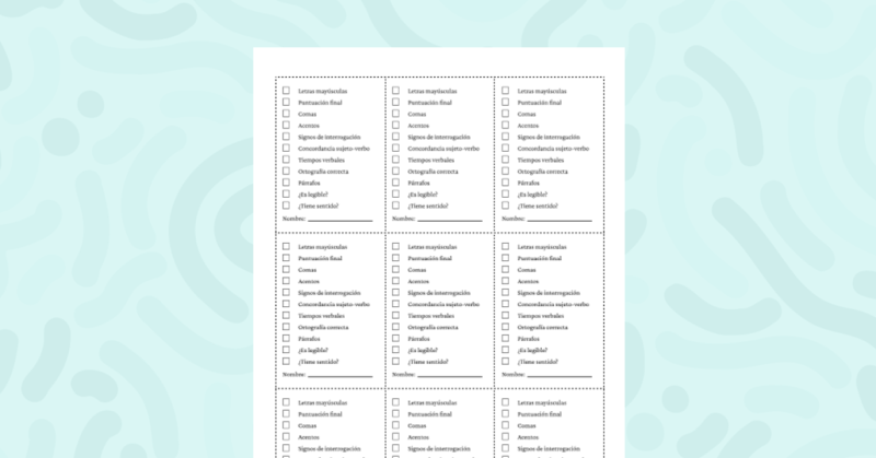 Lista de verificación para edición de textos