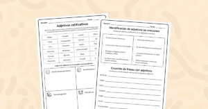 Clasifica, subraya y escribe usando adjetivos calificativos. Recurso para desarrollar vocabulario y descripción.