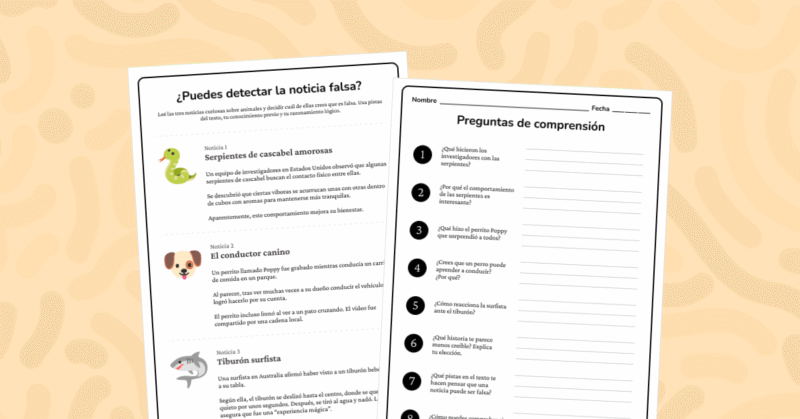 Lee tres noticias sorprendentes y decide cuál es falsa. Actividad para ejercitar la lectura crítica y el razonamiento.