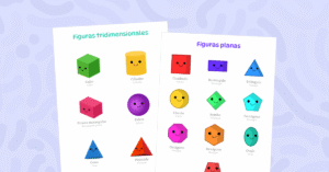 Aprende las figuras geométricas básicas con ilustraciones coloridas y nombres bilingües, perfecto para primaria.