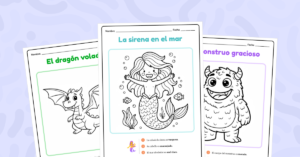 Lee las instrucciones con atención y colorea cada personaje siguiendo las pistas exactas de color y ubicación.