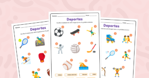 Hoja de vocabulario: Deportes con asociación imagen-palabra
