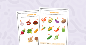Ficha de trabajo “Verduras” con emojis e instrucciones