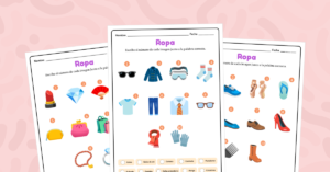 Hoja de trabajo de vocabulario de ropa