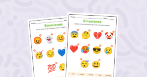 Hojas de trabajo de emociones con emojis