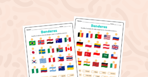 Actividad de asociación: banderas y nombres de países